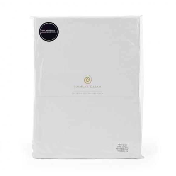 Joshua's Dream Purity 300 Satin White Fitted Sheet