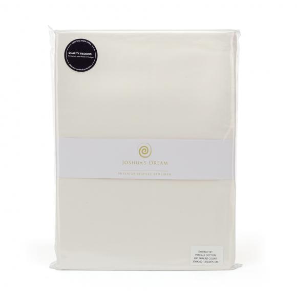 Joshua's Dream Classic 200 Percale Ivory Duvet Cover Set